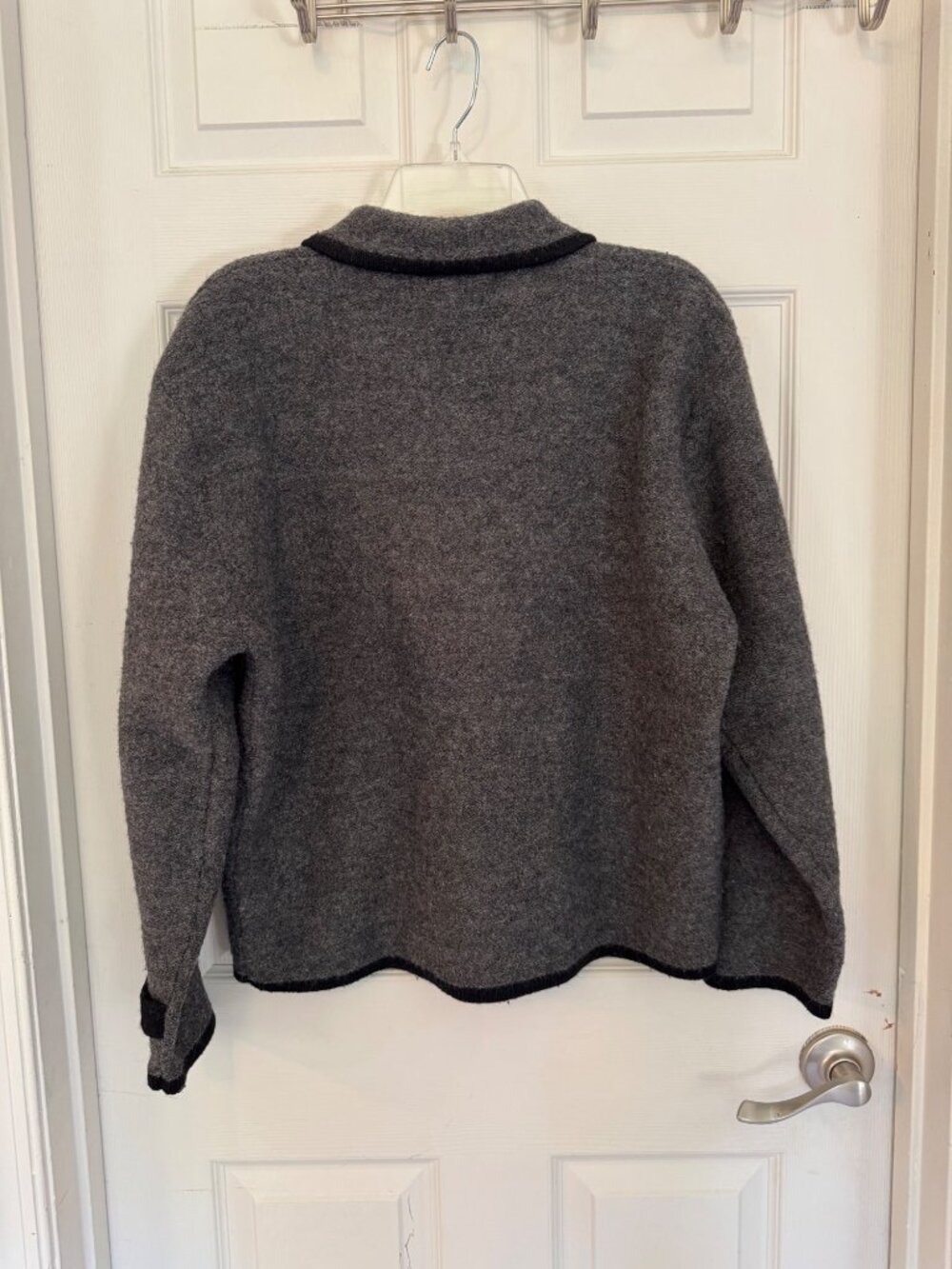Vintage 90's Herman Geist Grey 100% Wool Double Breasted Jacket Size Medium - Picture 5 of 8